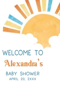 1046 Here Comes the Son Baby Shower Welcome Sign 24x36 A: 1046 Here Comes the Son Baby Shower Welcome Sign
