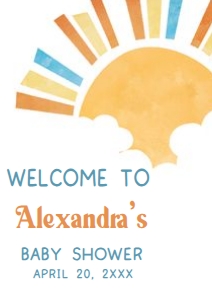 1046 Here Comes the Son Baby Shower Welcome Sign A1 A: 1046 Here Comes the Son Baby Shower Welcome Sign