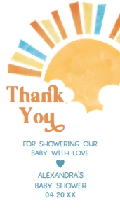 1046 Here Comes the Son Baby Shower Favor Tag A: 1046 Here Comes the Son Baby Shower Favor Tag