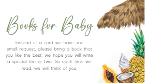 1051 Girl Tropical Hawaiian Baby Shower Books for Baby A: 1051 Girl Tropical Hawaiian Baby Shower Invitation Set