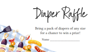 1052 BBQ Baby Shower Diaper Raffle A: 1052 BBQ Baby Shower Invitation Set