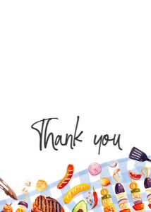 1052 BBQ Baby Shower Thank you Card A: 1052 BBQ Baby Shower Invitation Set