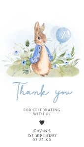 57BD Peter Rabbit Birthday Favor Tag A: 57BD Peter Rabbit Birthday Favor Tag