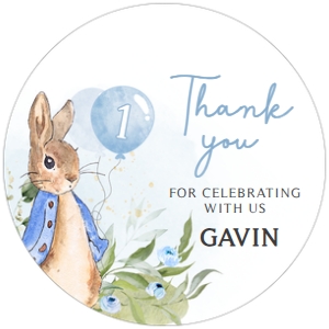 57BD Peter Rabbit Birthday Round Favor Tags A: 57BD Peter Rabbit Birthday Round Favor Tag