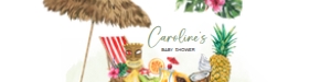 1051 Girl Tropical Hawaiian Baby Shower Bottle Label design preview
