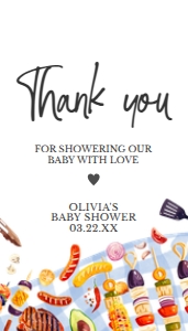 1052 BBQ Baby Shower Favor Tag A: 1052 BBQ Baby Shower Favor Tag