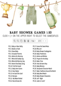 1054 Gender Neutral Golf Baby Shower Games Bundle 2 A: 1054 Gender Neutral Golf Baby Shower Games