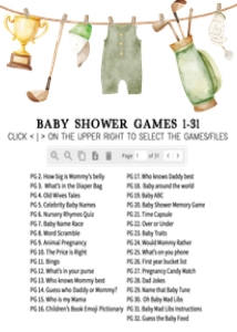 1054 Gender Neutral Golf Baby Shower Games Bundle 1 A: 1054 Gender Neutral Golf Baby Shower Games
