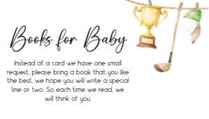 1054 Gender Neutral Golf Baby Shower Books for Baby A: 1054 Gender Neutral Golf Baby Shower Invitation Set