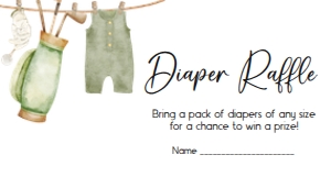 1054 Gender Neutral Golf Baby Shower Diaper Raffle A: 1054 Gender Neutral Golf Baby Shower Invitation Set