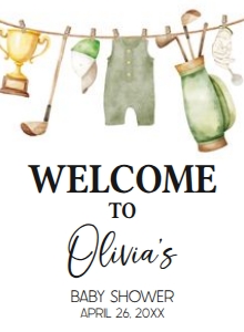 1054 Gender Neutral Golf Baby Shower Welcome Sign design preview