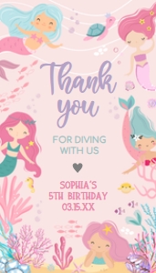58BD Mermaid Birthday Favor Tag A: 58BD Mermaid Birthday Favor Tag