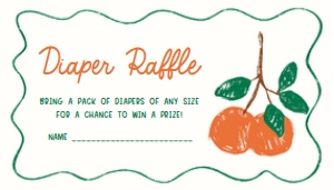 1056 A Little Cutie Baby Shower Diaper Raffle A: 1056 A Little Cutie Baby Shower Invitation Set