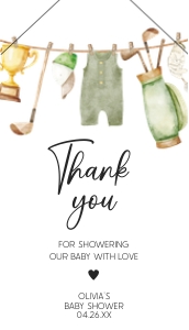 1054 Gender Neutral Golf Baby Shower Favor Tag design preview