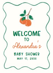 1056 A Little Cutie Baby Shower Welcome Sign 11x15 A: 1056 A Little Cutie Baby Shower Welcome Sign