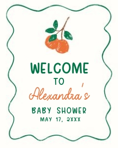1056 A Little Cutie Baby Shower Welcome Sign design preview
