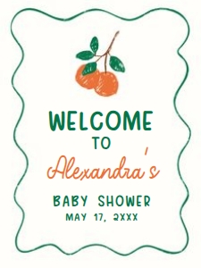 1056 A Little Cutie Baby Shower Welcome Sign 18x24 A: 1056 A Little Cutie Baby Shower Welcome Sign
