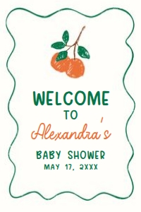1056 A Little Cutie Baby Shower Welcome Sign 24x36 A: 1056 A Little Cutie Baby Shower Welcome Sign