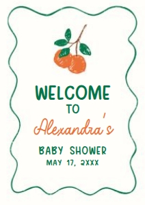 1056 A Little Cutie Baby Shower Welcome Sign A4 A: 1056 A Little Cutie Baby Shower Welcome Sign