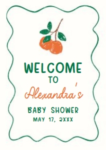 1056 A Little Cutie Baby Shower Welcome Sign A3 A: 1056 A Little Cutie Baby Shower Welcome Sign