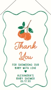 1056 A Little Cutie Baby Shower Favor Tag with Line A: 1056 A Little Cutie Baby Shower Favor Tags