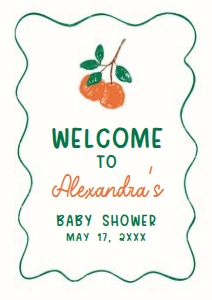 1056 A Little Cutie Baby Shower Welcome Sign A1 A: 1056 A Little Cutie Baby Shower Welcome Sign