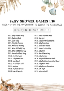 1058 Beach Bum Baby Shower Games Bundle 2 A: 1058 Beach Bum Baby Shower Games