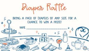 1057 Hand Drawn Boy Baby Brunch Baby Shower Diaper Raffle A: 1057 Hand Drawn Boy Baby Brunch Baby Shower Invitation Set