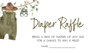 1059 Safari Clothes Baby Shower Diaper Raffle A: 1059 Safari Clothes Baby Shower Invitation Set
