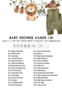 1059 Safari Clothes Baby Shower Games Bundle 2 A: 1059 Safari Clothes Baby Shower Games