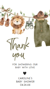 1059 Safari Clothes Baby Shower Favor Tag design preview