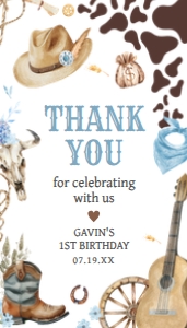 59BD Boy First Rodeo First Birthday Favor Tag A: 59BD Boy First Rodeo First Birthday Favor Tag