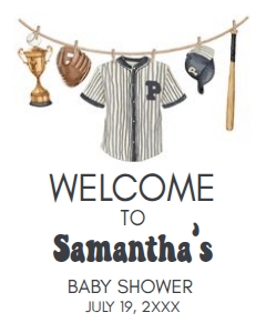 1062 A Little Slugger Baby Shower Welcome Sign 16x20 A: 1062 A Little Slugger Baby Shower Welcome Sign