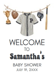 1062 A Little Slugger Baby Shower Welcome Sign A3 A: 1062 A Little Slugger Baby Shower Welcome Sign