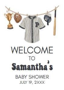 1062 A Little Slugger Baby Shower Welcome Sign A2 A: 1062 A Little Slugger Baby Shower Welcome Sign