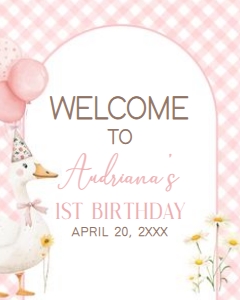 60BD Silly Goose First Birthday Welcome Sign 16x20 A: 60BD Silly Goose First Birthday Welcome Sign