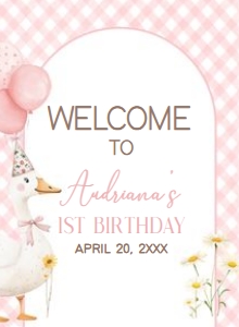 60BD Silly Goose First Birthday Welcome Sign 11x15 A: 60BD Silly Goose First Birthday Welcome Sign