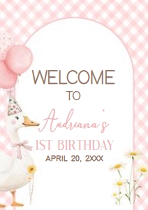 60BD Silly Goose First Birthday Welcome Sign A4 A: 60BD Silly Goose First Birthday Welcome Sign