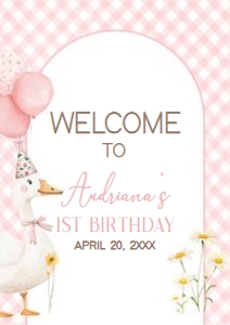 60BD Silly Goose First Birthday Welcome Sign A1 A: 60BD Silly Goose First Birthday Welcome Sign