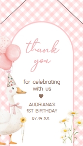 60BD Silly Goose First Birthday Favor Tag with Line A: 60BD Silly Goose First Birthday Favor Tags