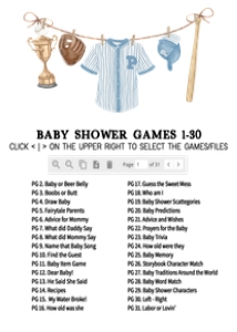 1062  A Little Slugger Baby Shower Games Bundle 2 B: 1062 A Little Slugger Baby Shower Games