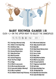 1062 A Little Slugger Baby Shower Games design preview
