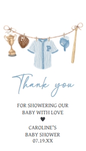 1062 A Little Slugger Baby Shower Favor Tag design preview