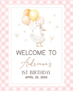60BD Silly Goose First Birthday Welcome Sign 16x20 B: 60BD Silly Goose First Birthday Welcome Sign