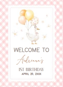 60BD Silly Goose First Birthday Welcome Sign design preview