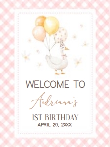 60BD Silly Goose First Birthday Welcome Sign 18x24 B: 60BD Silly Goose First Birthday Welcome Sign