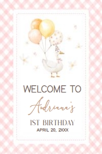 60BD Silly Goose First Birthday Welcome Sign 20x30 B: 60BD Silly Goose First Birthday Welcome Sign