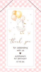 60BD Silly Goose First Birthday Favor Tag with Line B: 60BD Silly Goose First Birthday Favor Tags
