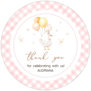 60BD Silly Goose First Birthday Round Favor Tags B: 60BD Silly Goose First Birthday Round Favor Tags