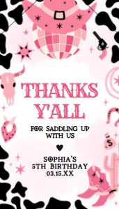 62BD Yee Haw Cowgirl Birthday Favor Tag with Line A: 62BD Yee Haw Cowgirl Birthday Favor Tag